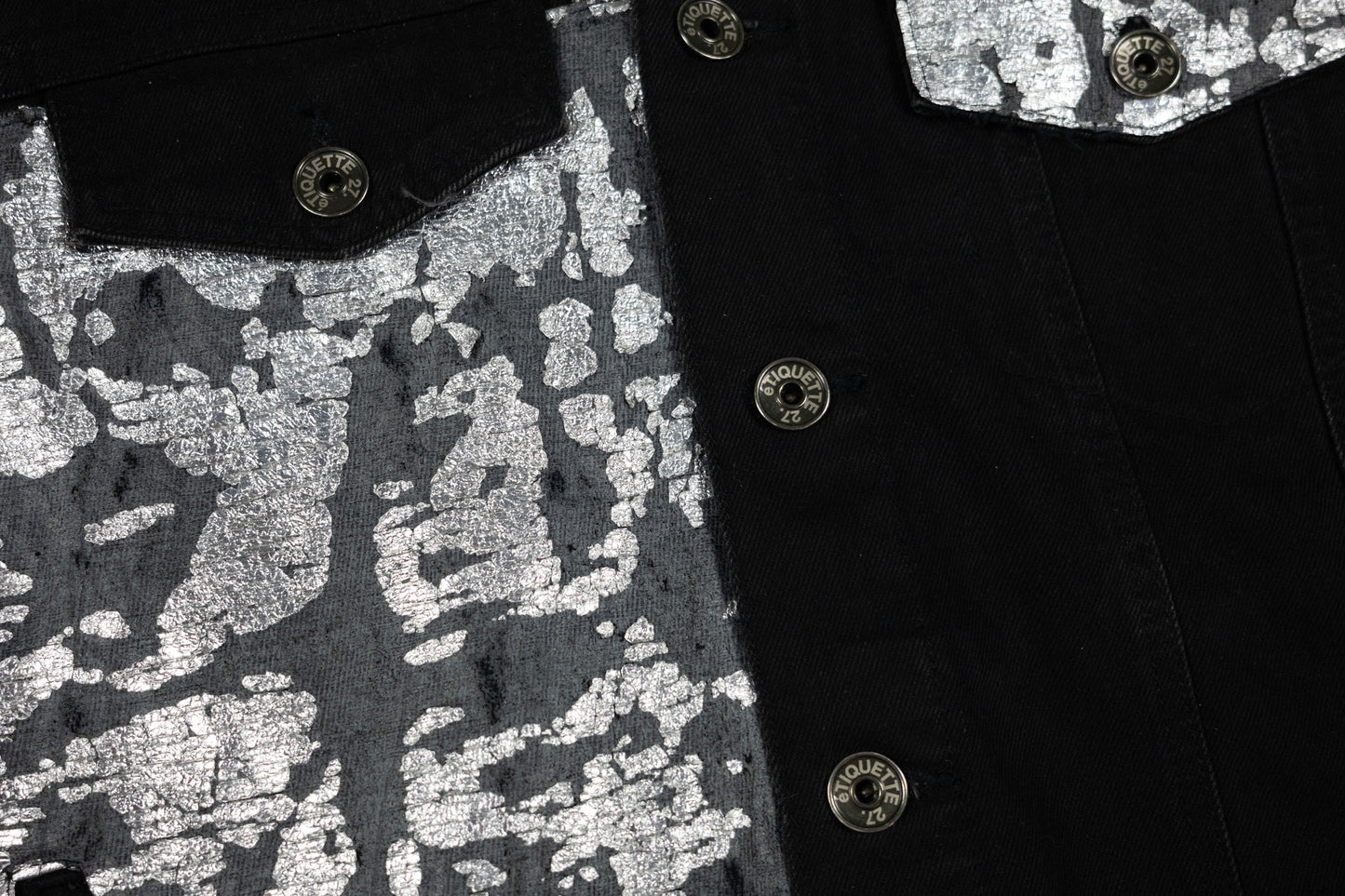 SILVER FOIL DENIM JACKET