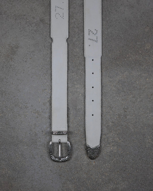 WHITE LEATHER BELT